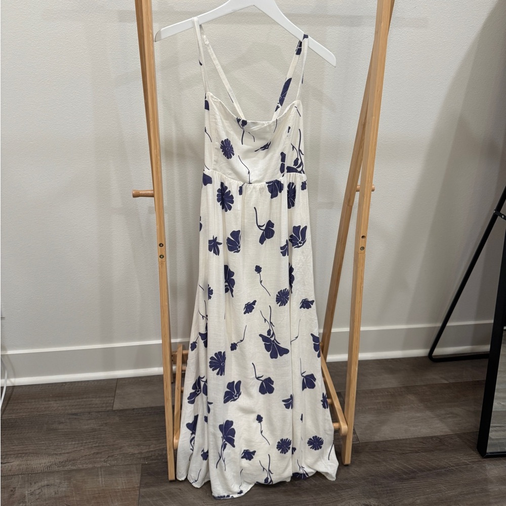 Petal & Pup White and Navy Floral Maxi Dress